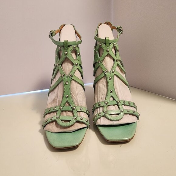 Belle Sigerson Morrison Ola Teal Heeled Sandal - Picture 4 of 9